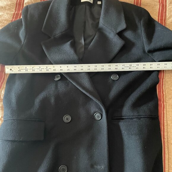 London Fog Black Double-Breasted Pea Coat Size 10 Wool - Picture 6 of 8